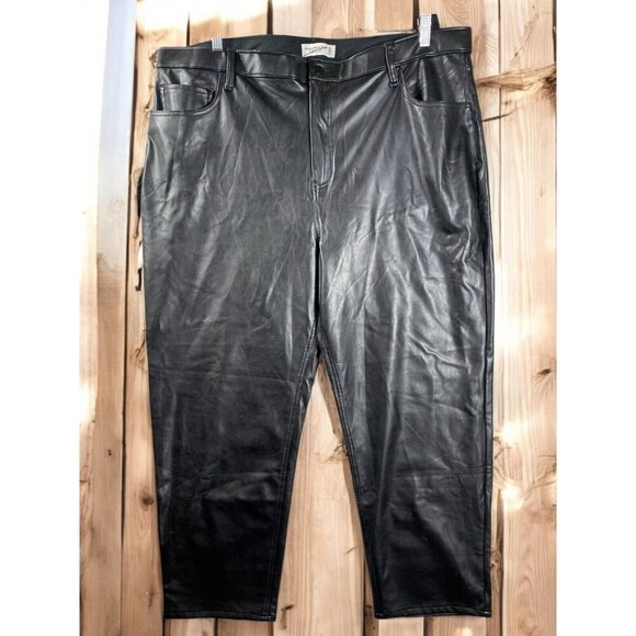 Abercrombie & Fitch The Ankle Straight Ultra High Rise Faux Leather Pants 36-22w - Picture 4 of 15